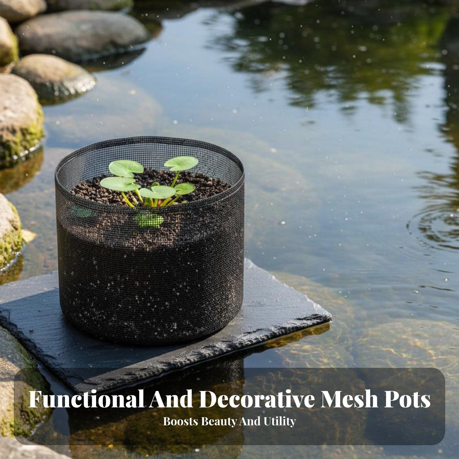 Plant Pot - 4個入り、水生植物用プランター、植物用メッシュバッグ、蓮の栽培用容器