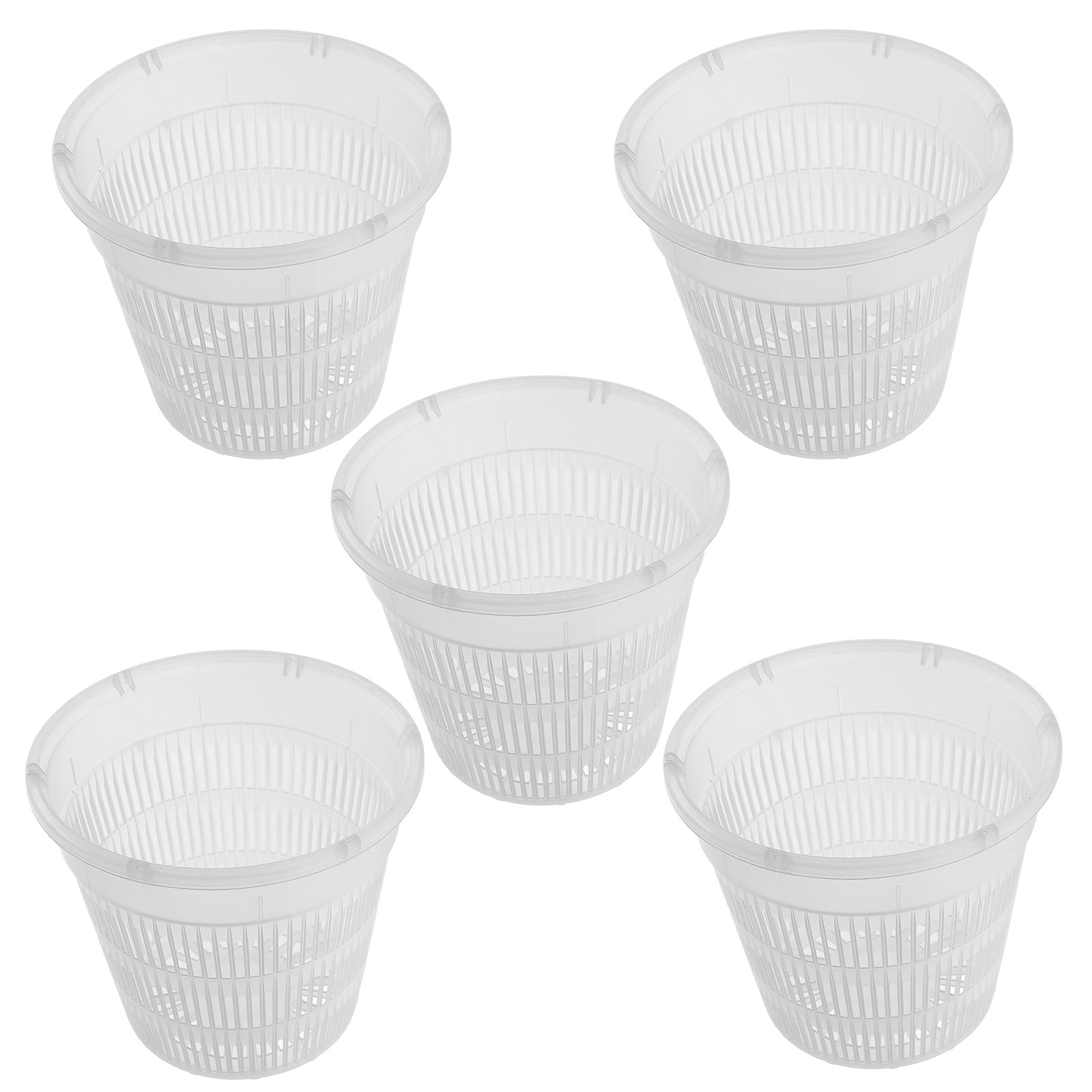 Plant Pot - 5個入り、水耕栽培用ネットポット、プラスチック製バスケット、ベランダや庭での野菜、花、果物の栽培に最適、屋内・屋外で使用可能。