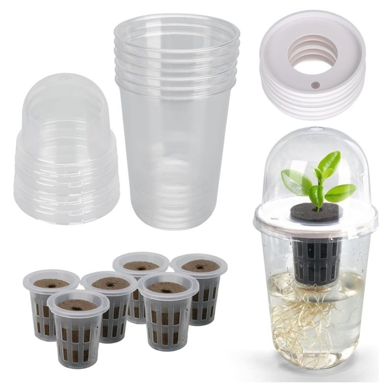 Hydroponic Kit - 【ABFI！】水耕栽培用育苗カップ、卓上温室、水耕栽培システムキット。種まき、発芽、植物の増殖に最適。