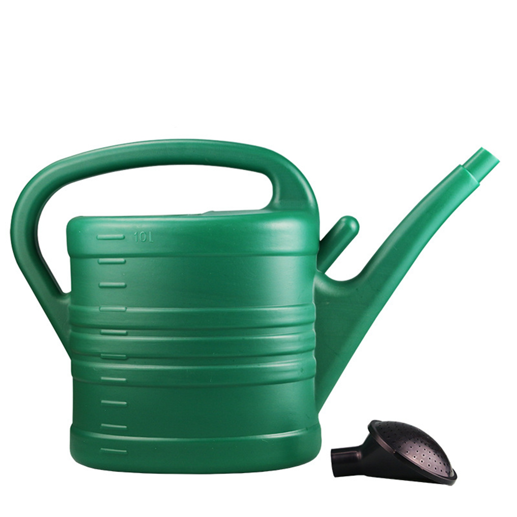 Watering Can - ABSE-2X 緑色の10リットル（2ガロン）のガーデン用ジョウロ。持ち手付きで、注ぎ口が長い。