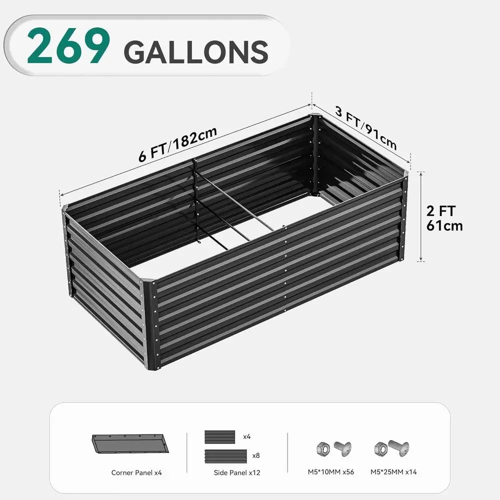 大型72x36x24インチ亜鉛メッキ金属製高床式菜園（手袋と - Garden Gloves のレビューと価格
