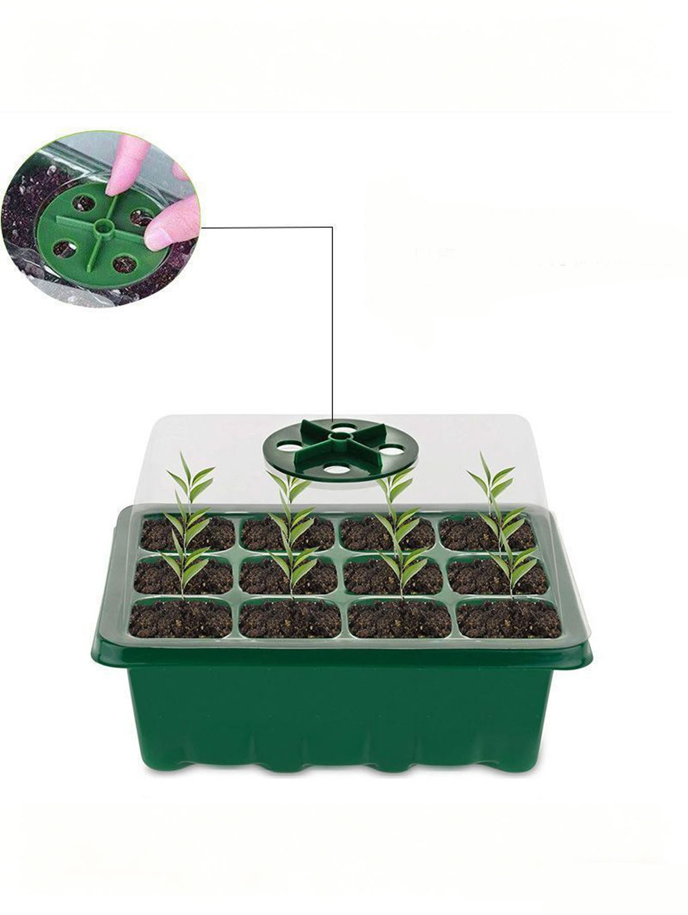 1/2pc 6/12穴苗トレイ、排水穴付きの厚みのあるプラス - Seed Starter Tray のレビューと価格
