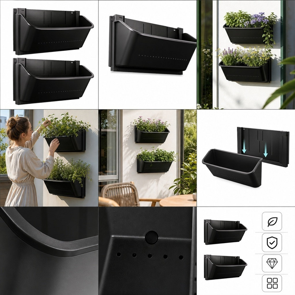 2個入り、壁掛け式プランター。屋外・屋内での使用に適した、耐 - Vertical Planter のレビューと価格