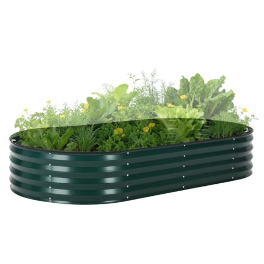 屋外用、亜鉛メッキ鋼製の高床式菜園キット（カバー付き）：耐食 - Raised Garden Bed のレビューと価格